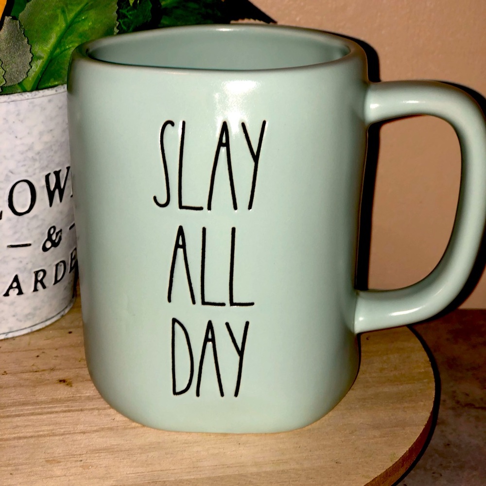 Rae Dunn Light Blue Slay All Day Mug See Flaws